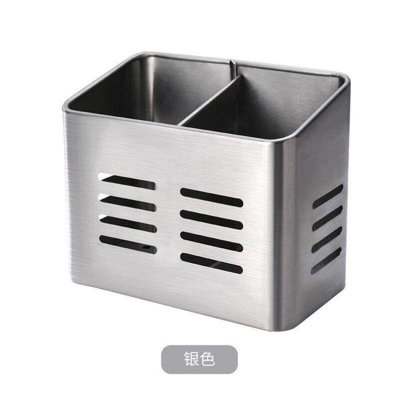 加厚方形双格不锈钢筷子筒家用餐具厨房沥水筷笼筷架消毒柜收纳盒
