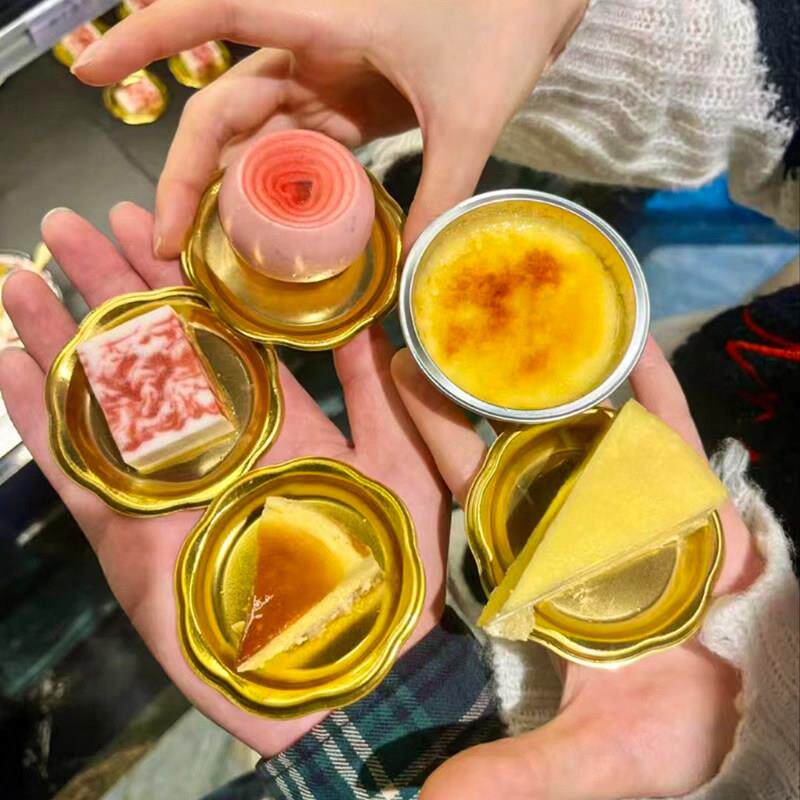 慕斯底托 托蛋糕金色试吃烘焙一次性吸塑包装酱油碟PET垫片甜点托