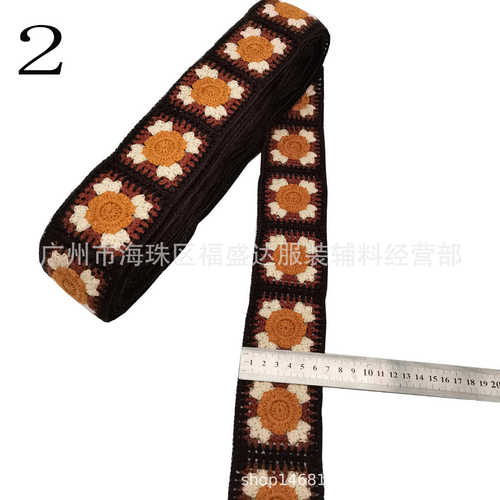 热色提花花边女孩多刺绣 条码手钩服饰花边辅料 款箱包仿绣织带