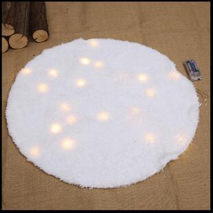 装饰品垫布圣诞节推头毛毯圆形雪垫茶几场景地毯布置地沙发白色