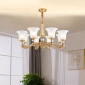 美式 餐厅卧室书房灯大气现代简约奢华灯具 全铜吊灯轻奢客厅灯欧式