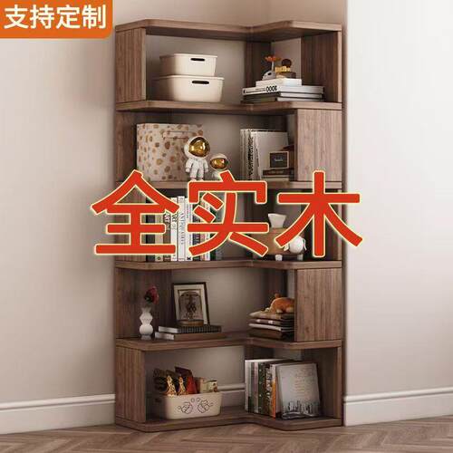 木转角85410251书实架落家地置物架角柜墙拐角收角纳柜小户型客厅