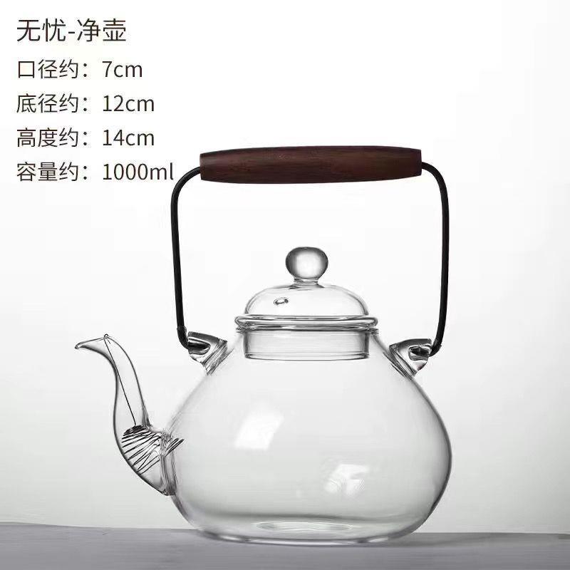 日式烧水壶玻璃煮茶壶提梁壶无内胆玻璃加厚茶壶五代耐高温防爆厚图片