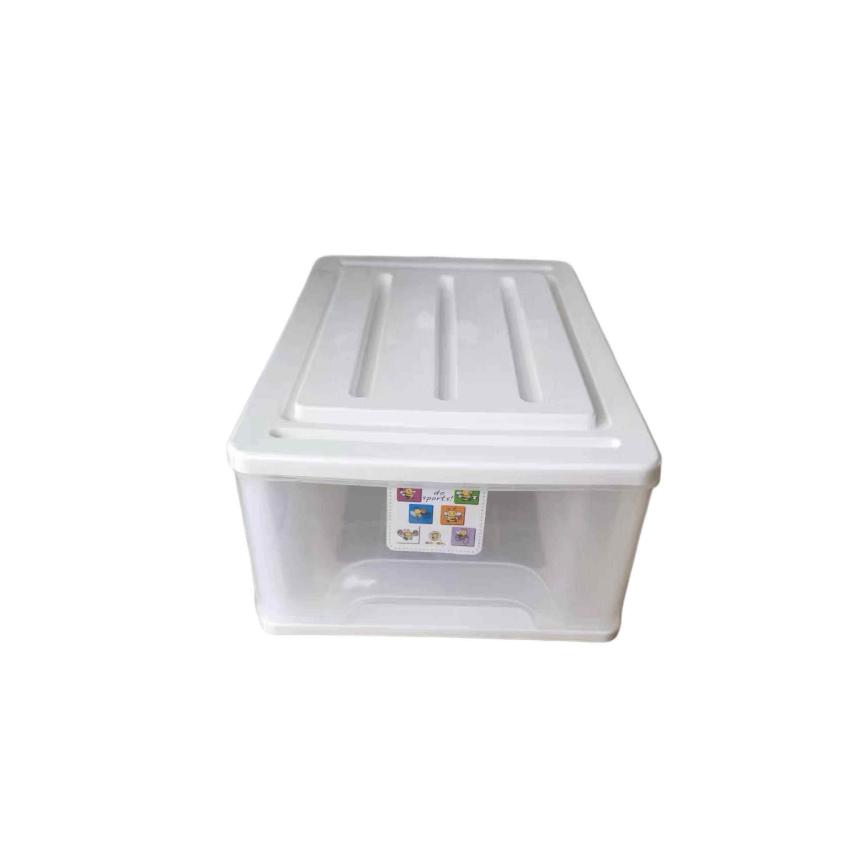 松佳单层可叠放抽屉式收纳柜整理盒半透明收纳箱塑料整理箱收纳箱