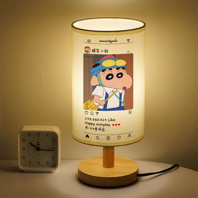 蜡笔小新小夜灯网红ins风小台灯学生情侣儿童房床头灯复古护眼灯