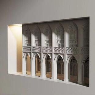 转角壁龛灯走古道长廊石膏壁灯廊过道石膏灯嵌294入宿民内嵌式 氛