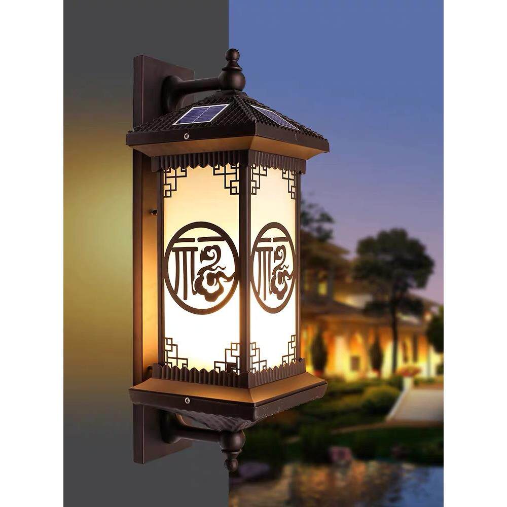 太阳能壁灯外阳台庭院大门灯花台园露室围墙灯中式别墅新中式壁LE
