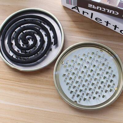 Mosquito coil holder with lid and ash tray, portable serrate