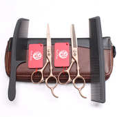 紫龙5.5 刮刀削发工具 6寸发廊理发剪刀平剪牙剪刘海打薄美发套装