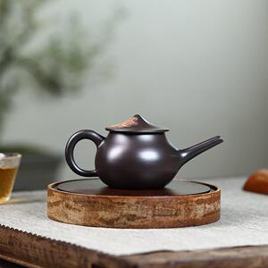 泥绘渔翁 宜兴紫砂壶原矿黑泥匠心手工泥绘精美紫砂茶壶产地直销