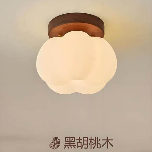 原木棉花过道吸顶灯led网红爆款走廊玄关灯具现代简约奶油风入户