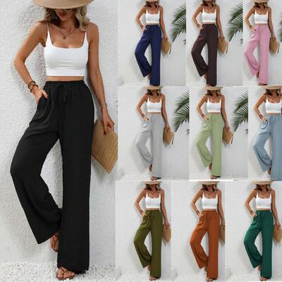 Women's High Waisted Wide Leg Pants| Anti-Wrinkle Flowy