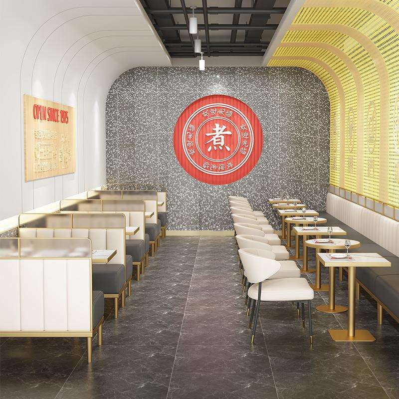 西餐厅不锈钢卡座沙发连锁主题海鲜自助餐港式茶餐厅桌椅商用休闲