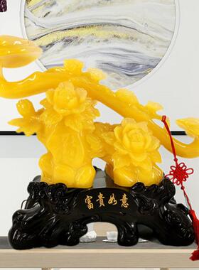 玉如意摆件家居客厅玄关电视柜博古架树脂工艺装饰品乔迁新房礼品