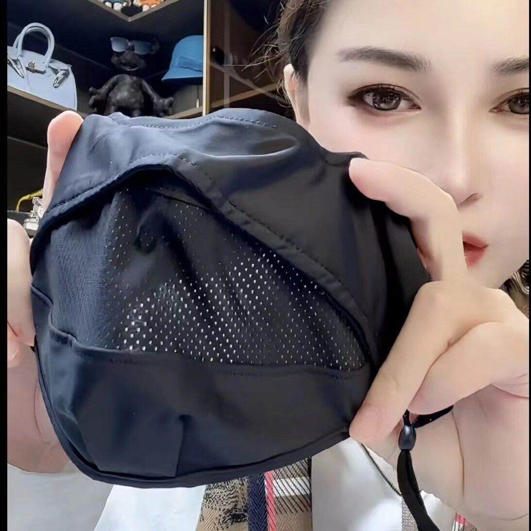 网红夏季新款男女同款带鼻孔透冰丝透气网防晒口罩面料柔软舒适
