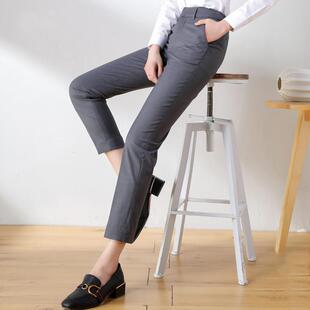 欧洲站黑色西装裤女直筒2025春夏秋新款显瘦正装上班服小脚九分裤