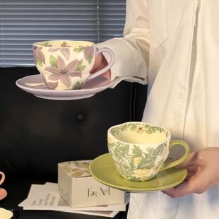 280ML Retro Floral Coffee Cup Saucer Gift Box Christmas Gift