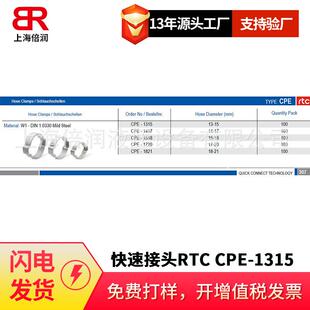 1720 倍润RTC快速接头RTC 1821系列替Staubli 1518 1417 CPE 1315