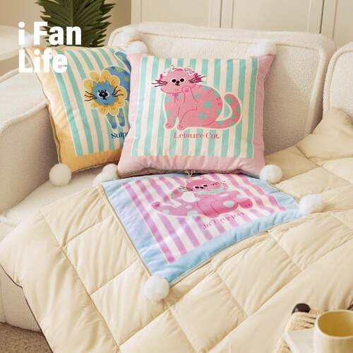 范店猫猫物语车载抱枕被子两用二合一汽车用办公室午睡四季空调被