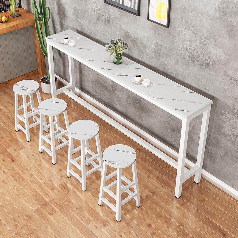 靠墙吧台椅子高脚桌简约家用客厅阳台小吧台长条桌奶茶店桌椅组合