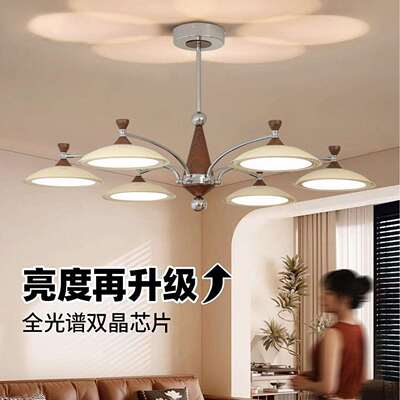 中古风客厅吊灯2026新款高级感法式奶油风大厅主灯超亮全屋灯具