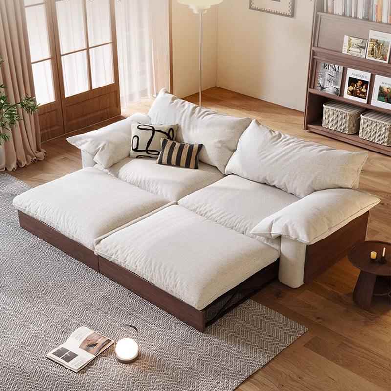 205新款15云朵伸缩两直用沙发风床日式原木小户型2排抽屉储物沙发