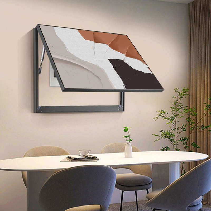 侘寂极简风空开弱电箱遮挡挂画 美式黑白灰免打孔电箱电表箱装饰