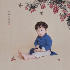2020男童古装汉服儿童，复古中国风，主题古装1-2岁宝宝摄影服装