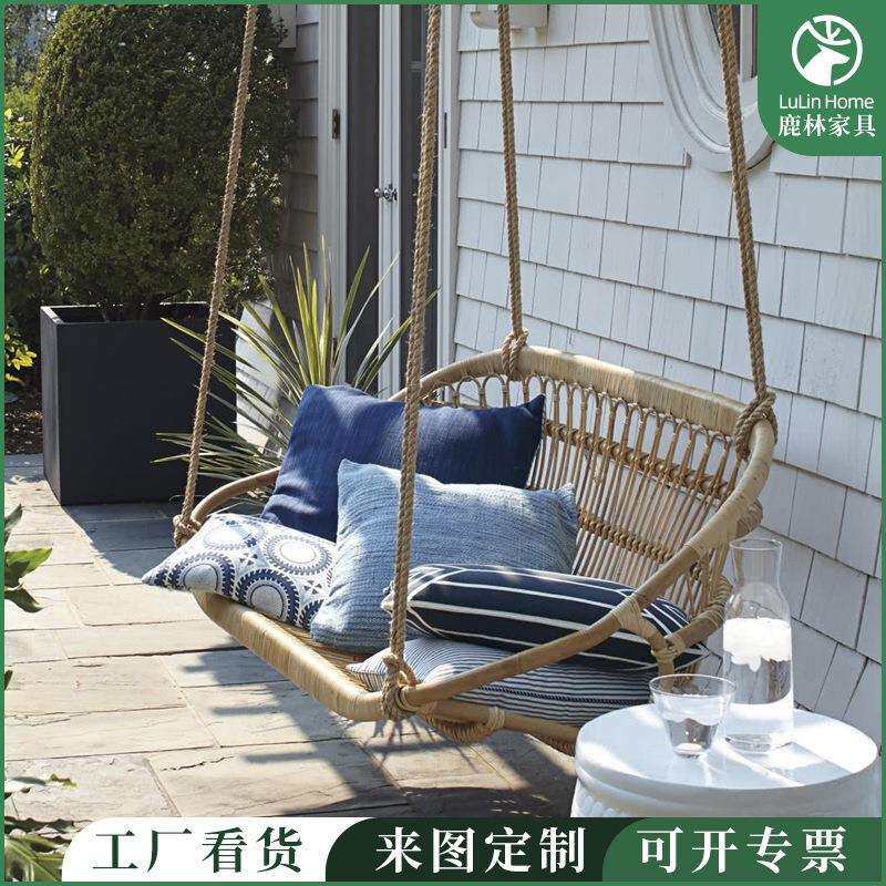 吊椅吊篮藤椅北欧式双人室内吊床儿童秋千家用民宿客厅摇椅跨境