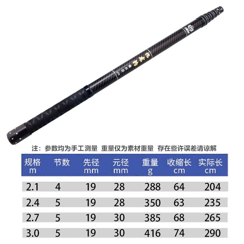 抄网抄网超杆杆短硬碳素加粗物巨物节杆伸缩收缩便携大超短定位