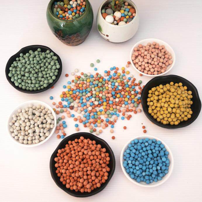 远红外彩色陶瓷球电气石托玛琳球花盆铺面鱼缸造景用麦饭石球