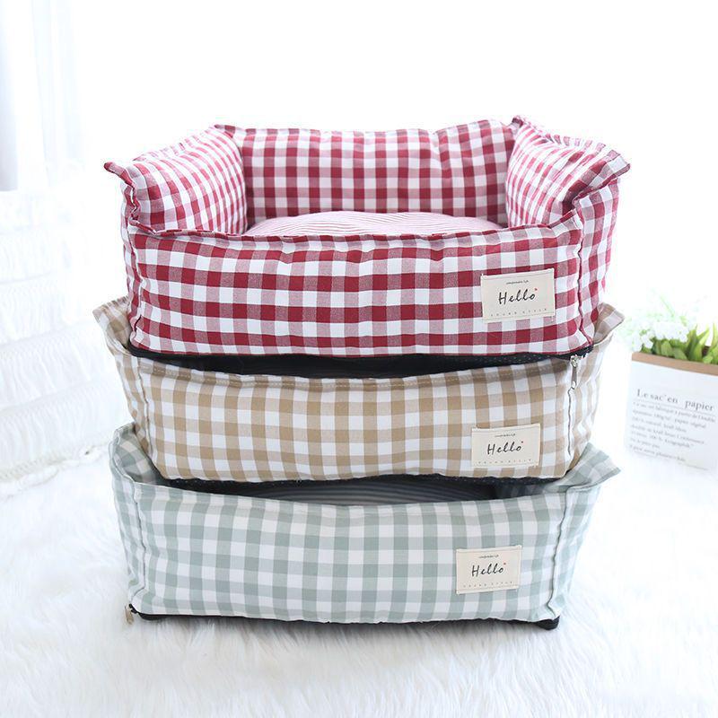 四季通用全可拆洗狗窝宠物窝猫窝垫子韩式简约小型犬狗床