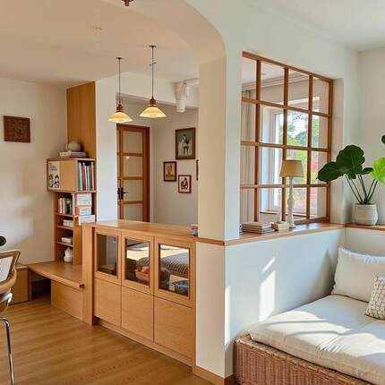 实木窗隔断窗咖啡店甜品店厨房阳台定制隔断装饰无轨推拉格子窗