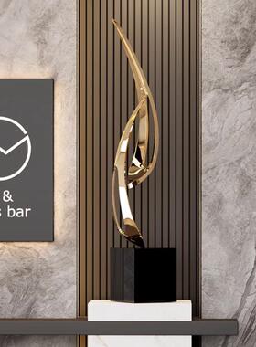 代现轻玄关几何落地艺术雕塑别墅DS-2024-酒店前台走廊过道样品房