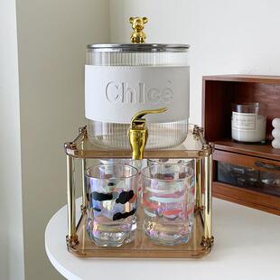 超大容量带龙头调酒桶带盖子耐高温玻璃调酒罐自制冰镇饮料可乐桶