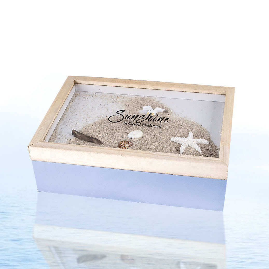 格 装饰六桌面办公室饰 摆件收纳盒地中海流沙摆件风格现代摆茶叶