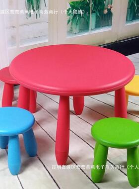 双层加厚儿童桌24518椅宝桌宝学习幼用儿园桌椅子作桌业家吃饭画