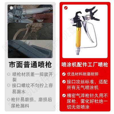 无气喷涂机喷枪配件大全枪头过滤网批土乳胶漆直柄喷枪杆鸭嘴通用