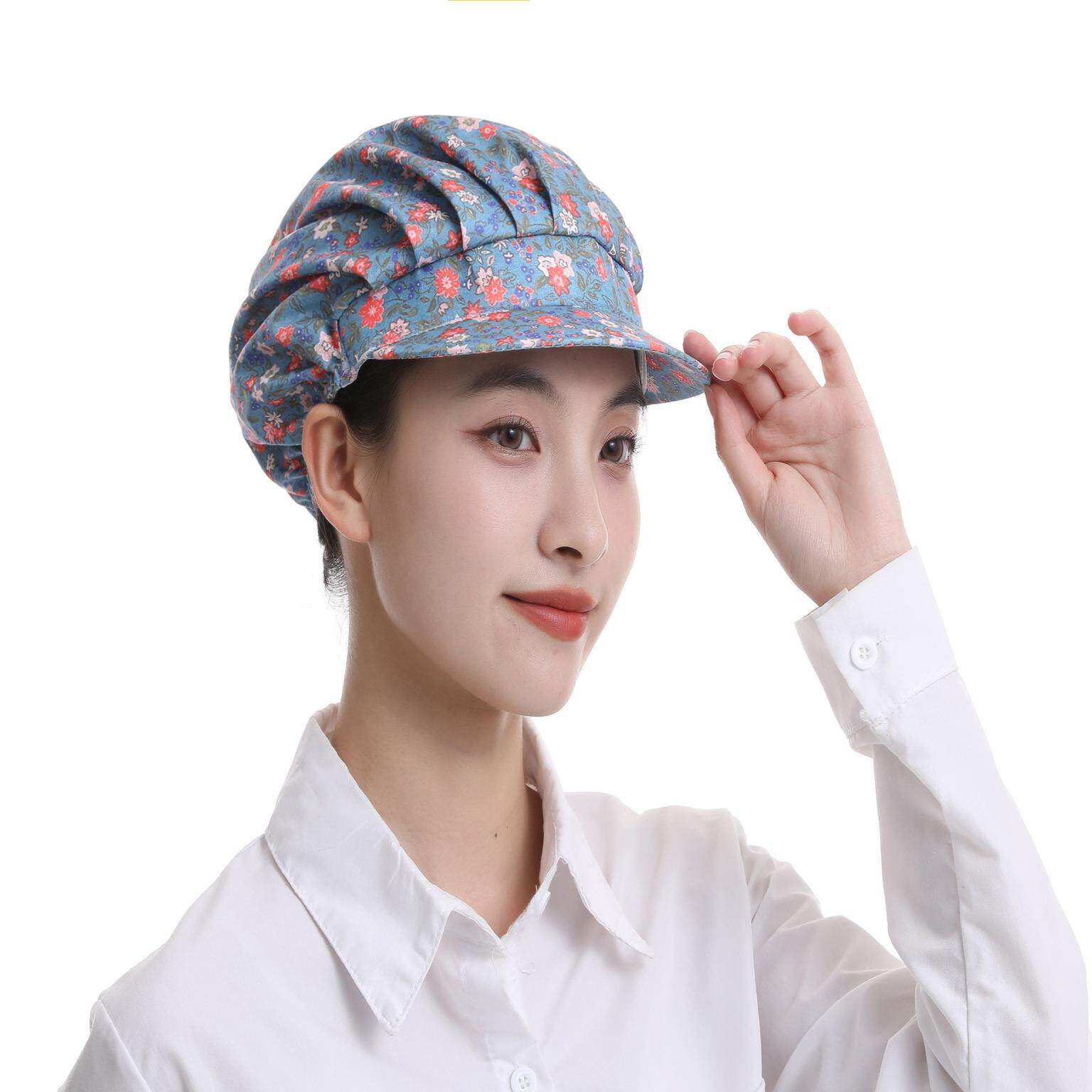 厨房帽子棉防尘工作女款透气包头帽头套防油烟护士厨师车间餐饮