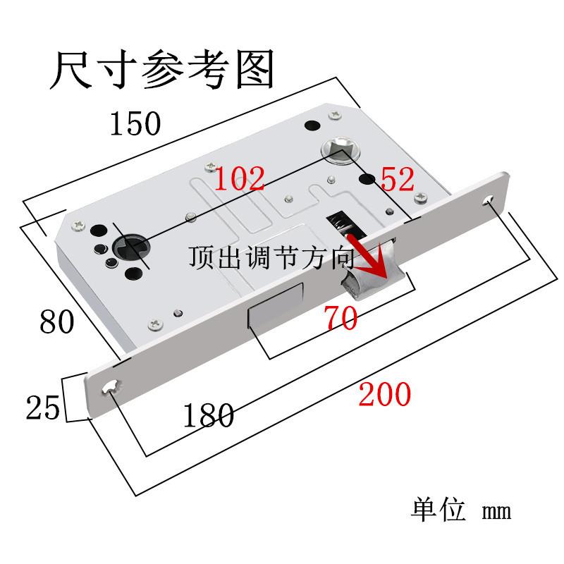 黑色防火门锁锁体通道过道门消防安全大门执手门锁具配件不锈钢锁
