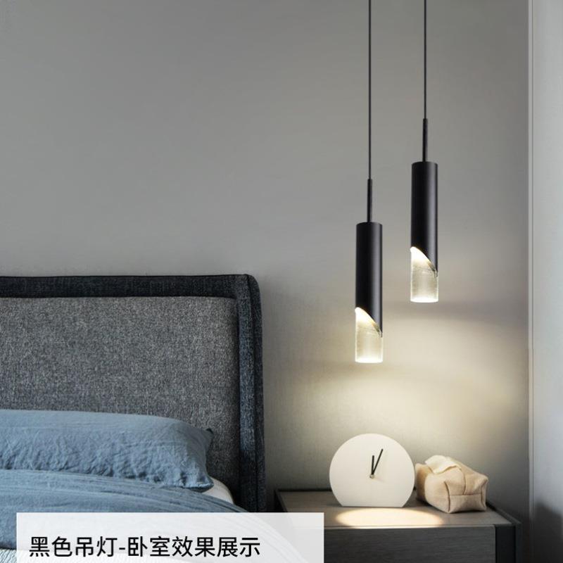 北欧后现代床头吊灯简约个性餐厅灯吧台创意时尚水晶单头小吊灯