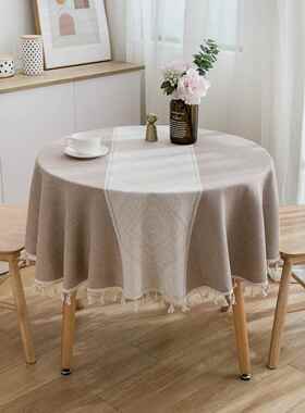 伊缦琪韵绿色提花几何桌布文艺圆桌茶几餐桌布艺长台布圆形