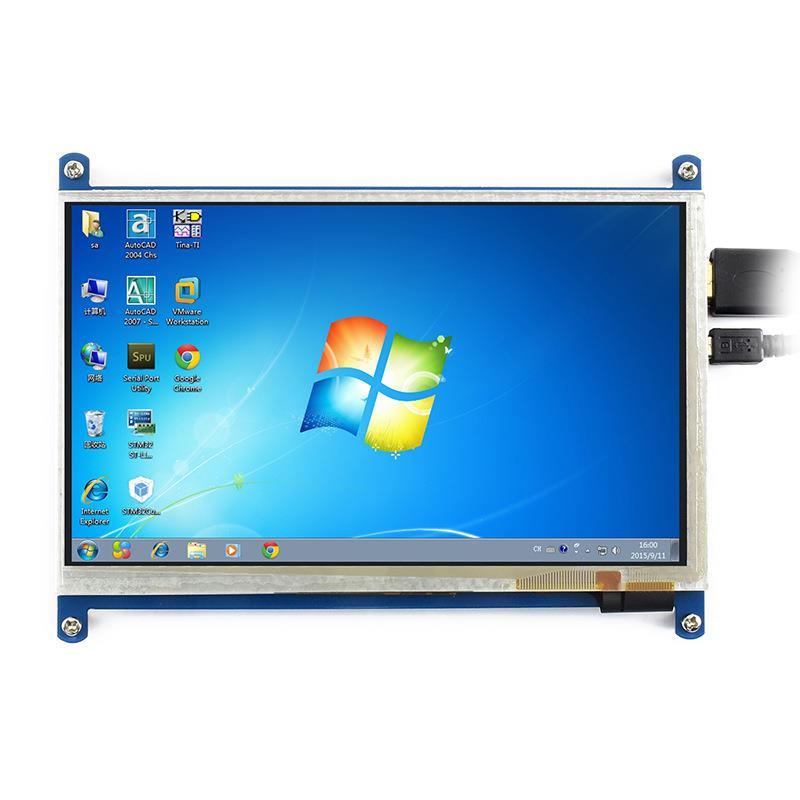 微雪 树莓派4B 3B+ 显示器 7寸LCD 电容触摸屏 液晶屏 HDMI屏幕
