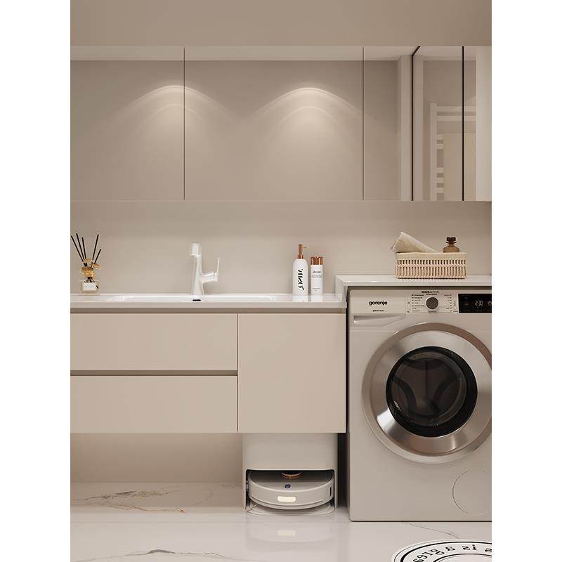 陶瓷一体盆洗衣机柜组合现代简约浴室柜卫生间洗手台洗脸盆柜岩板,家装主材,浴室柜组合,淘宝优惠券,粉丝福利购,淘宝优惠卷