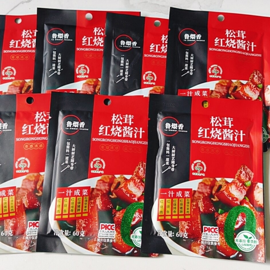 新日期鲁煨香松茸红烧酱汁料包60克装酱料猪蹄鱼排骨正宗鸡块酱料