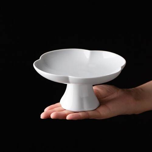 酒店中厨陶瓷餐具小吃高脚碗盘青白创意冷凉菜融合菜餐厅饭店会所