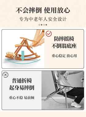 椅躺椅大人YYY-tfy阳台家摇用休闲折叠竹子懒逍遥椅老人人午休睡