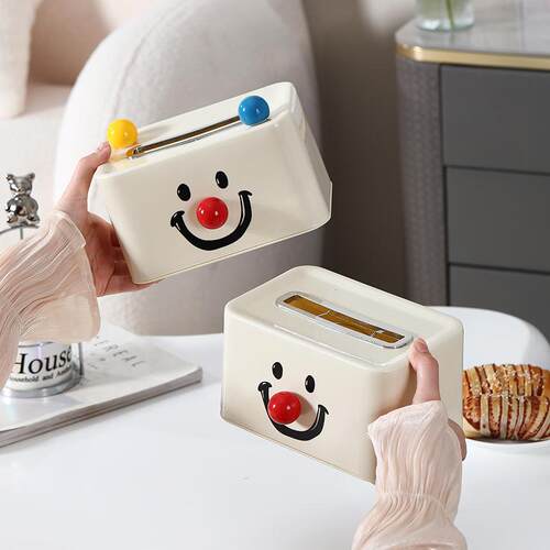 Cream-colored Tissue Box for Living Room, Creative Tabletop