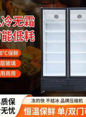 冷藏展示柜大容量饮料柜商用保鲜柜玻璃门立式啤酒饭店超市冰柜