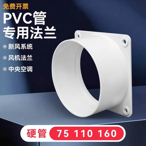 PVC管专用法兰通风管道转接口圆变方菲加厚款ABS内插圆形法兰接头